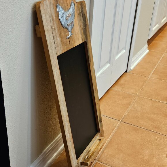 RARE RUSTIC FARMHOUSE CHICKEN ROOSTER KITCHEN OFFICE WOOD MEMO NOTE CHALKBOARD - Picture 9 of 15